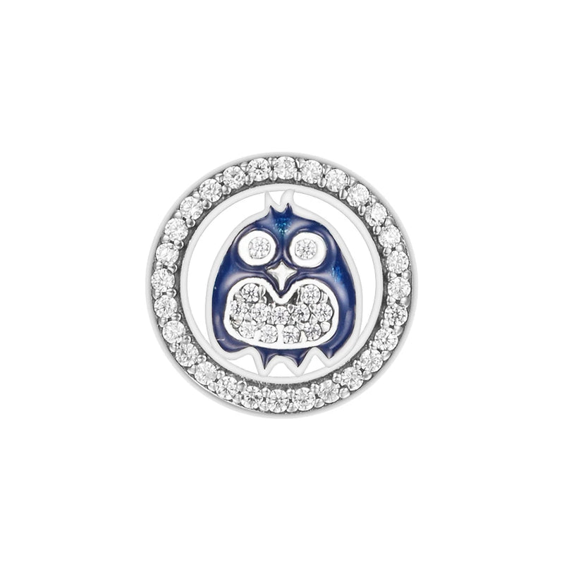 925 Silver Owl Charm Bead Fits Bracelet Women Jewelry Making