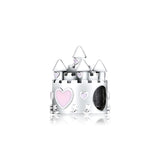 925 Silver Pink Castle Bead for Necklaces Bracelets