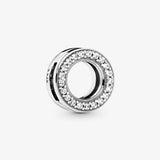 925 Silver Pave Clip Charm for Reflexions Bracelet