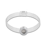 925 Silver Pave Clip Charm for Reflexions Bracelet