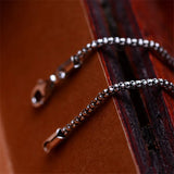 925 Sterling Silver Chain 2.5mm Bead Necklace Thai Vintage Jewelry