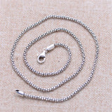 925 Sterling Silver Chain 2.5mm Bead Necklace Thai Vintage Jewelry