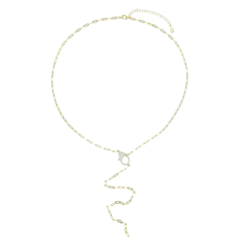 925 Sterling Silver Clear Cz Paved Lobster Charm Choker Necklace