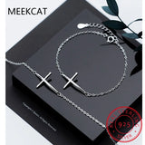925 Silver Cross Bracelet Chain For Women Fine Jewelry S0565