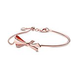 925 Silver Bow Pan Bracelet Women DIY Jewelry