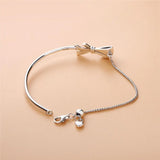 925 Silver Bow Pan Bracelet Women DIY Jewelry