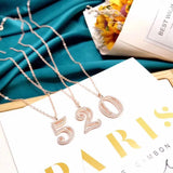 925 Silver Clavicle Chain Lady Numeral Necklace Hollow Fine Jewelry