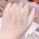 925 Silver Clavicle Chain Lady Numeral Necklace Hollow Fine Jewelry
