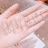 925 Silver Clavicle Chain Lady Numeral Necklace Hollow Fine Jewelry