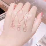 925 Silver Clavicle Chain Lady Numeral Necklace Hollow Fine Jewelry
