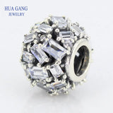925 Silver CZ Chiselled Elegance Bead Charms Bracelets Necklaces DIY Beads