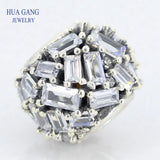 925 Silver CZ Chiselled Elegance Bead Charms Bracelets Necklaces DIY Beads
