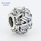 925 Silver CZ Chiselled Elegance Bead Charms Bracelets Necklaces DIY Beads