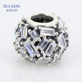 925 Silver CZ Chiselled Elegance Bead Charms Bracelets Necklaces DIY Beads