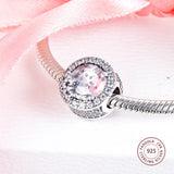925 Silver CZ Snowflake Charm Bead for Bracelets DIY Jewelry