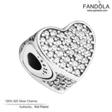 925 Sterling Silver CZ Heart Essence Charms for Jewelry Making