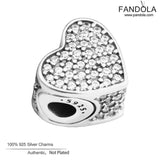 925 Sterling Silver CZ Heart Essence Charms for Jewelry Making