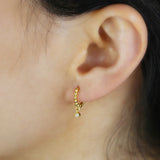 925 Silver Clear Cz Cartilage Hoop Earrings 4pcs/Set
