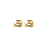 925 Silver Double-layer Cross Clip Earrings for Women