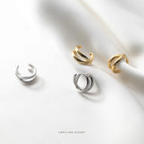 925 Silver Double-layer Cross Clip Earrings for Women