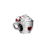 925 Silver Cocoa & Candy Cane Charm Beads for Bracelet DIY Jewelry Gift
