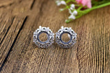 925 Sterling Silver Stud Earrings Blank For 8MM Women