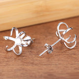 925 Silver Stud Earrings DIY Accessory 8MM Blank