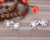 925 Silver Stud Earrings DIY Accessory 8MM Blank