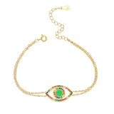 925 Silver Evil Eye Bracelet for Women, Lucky Bohemia Jewelry