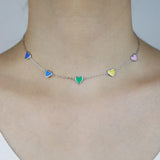 925 Silver Heart Charm Chain Necklace for Women