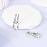 925 Silver Heart Hoop Earrings Colorful Zircon Hypoallergenic Women Jewelry