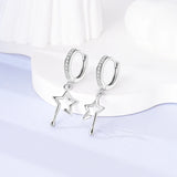 925 Silver Heart Hoop Earrings Colorful Zircon Hypoallergenic Women Jewelry