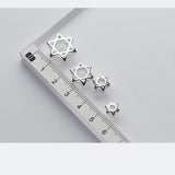 925 Sterling Silver Hollow Spacer Beads Star of David Charm Beads