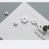 925 Sterling Silver Hollow Spacer Beads Star of David Charm Beads