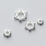 925 Sterling Silver Hollow Spacer Beads Star of David Charm Beads