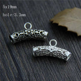925 Sterling Silver Craft Tube Necklace Beads Bail Charms