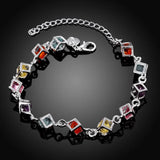 925 Silver Created Moissanite Gemstone Cube Bracelet Bangle