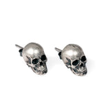 925 Silver Retro Skull Stud Earring Punk Style Ear Pin