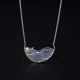 925 Sterling Silver Whale Pendant Necklace for Women Fine Jewelry Gift
