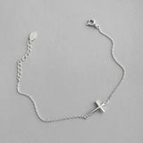 925 Sterling Silver Cross Bracelet Bangle for Women