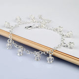 925 Sterling Silver Crown Anklets for Women Foot Jewelry