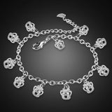 925 Sterling Silver Crown Anklets for Women Foot Jewelry