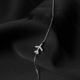 Sterling Silver Crystal Airplane Charm Bracelet Wedding Jewelry