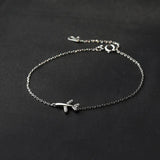 Sterling Silver Crystal Airplane Charm Bracelet Wedding Jewelry