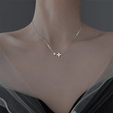 925 Sterling Silver Crystal Leaf Charm Necklace For Women