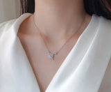 925 Silver Crystal Planet Star Pendant Necklace for Women