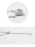 925 Silver Crystal Planet Star Pendant Necklace for Women