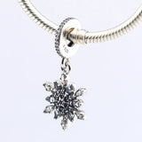 925 Silver Snowflake Dangle Charm Beads for Jewelry Making