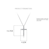 925 Sterling Silver CZ Cross Pendant Necklace for Women