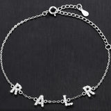 925 Silver Moissanite Name Letters Bracelet Initial Charms Women Jewelry
